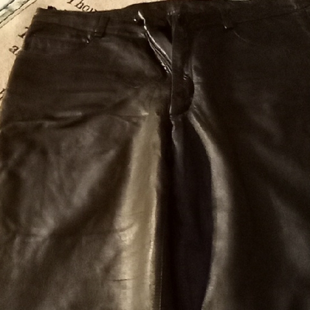 Alfani Black Leather Pants